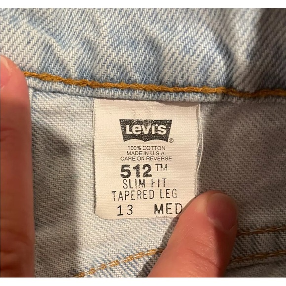 Vintage Mid 90s Levis 512 Denim Cut Off Shorts Size 13 Light Wash - Picture 6 of 10